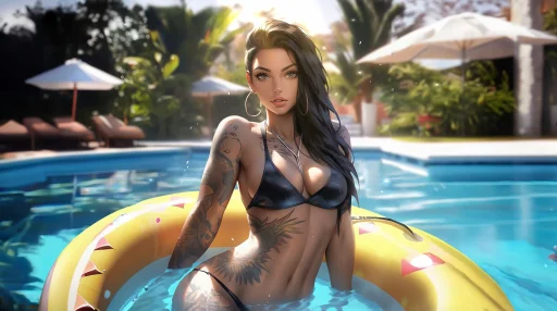 Download On Vacation Pool Babe 4K Live Wallpaper