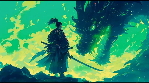 Download Samurai Vs Dragon Live Wallpaper
