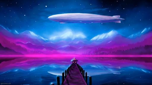 Download Zeppelin Over The Lake Live Wallpaper