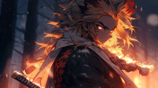 Download Kyojuro Rengoku in Winter Live Wallpaper