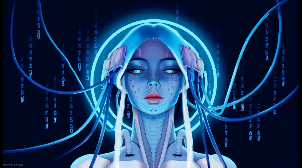 Download Blue Cyber Girl Live Wallpaper