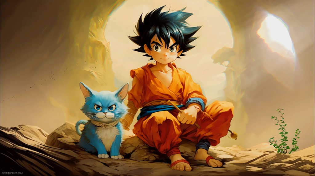 Download Kid Goku and Cat Live Wallpaper