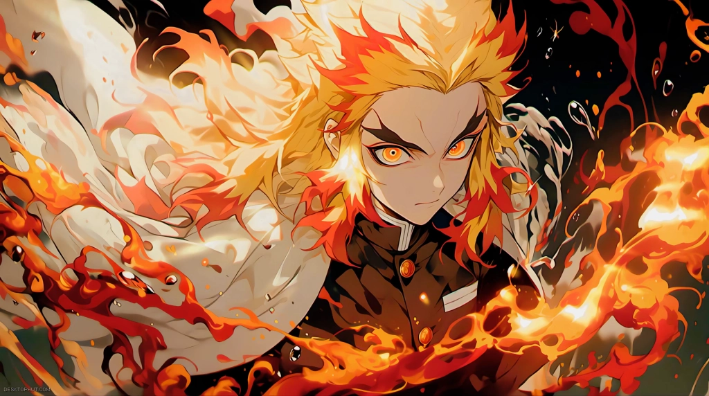 Download Kyojuro Rengoku Flames Live Wallpaper