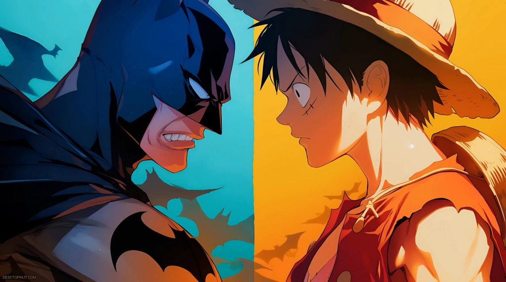 Download Luffy and Batman Faceoff Live Wallpaper