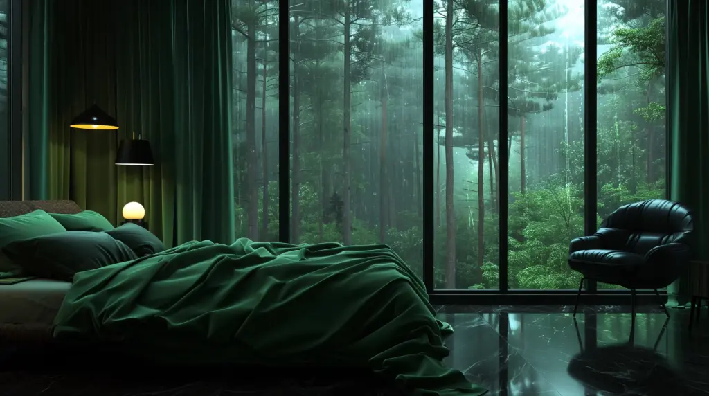 Green Room and Forest Rain View Live Wallpaper - DesktopHut