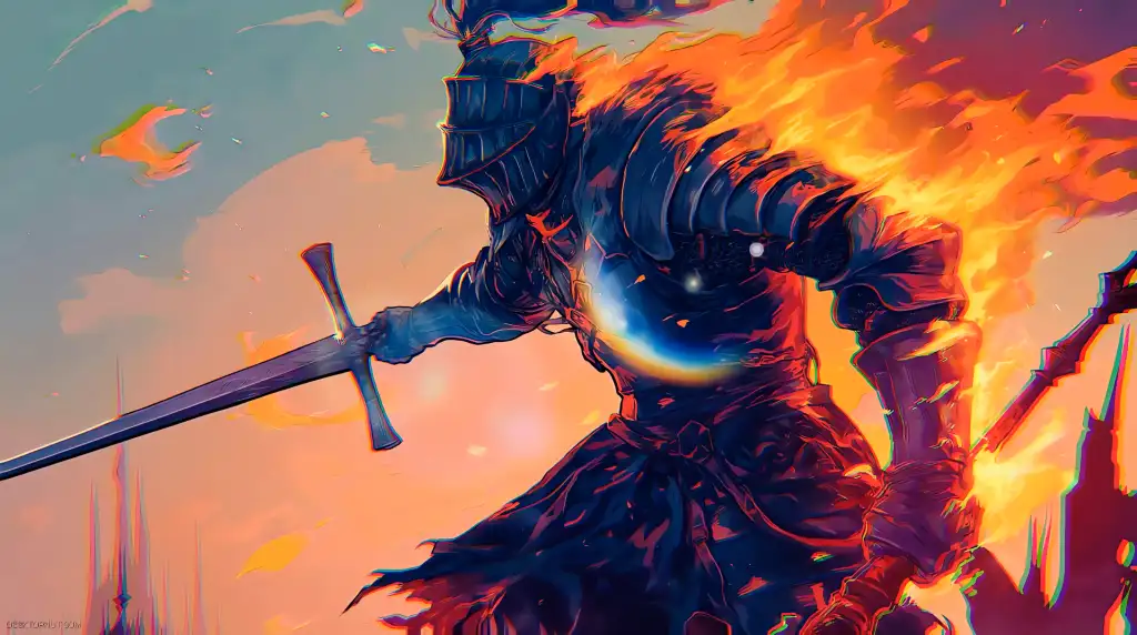 Download Dark Souls Burning Warrior Live Wallpaper