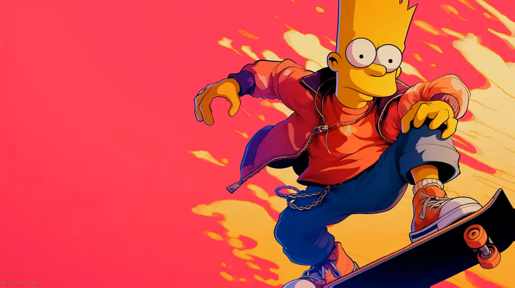 Download Bart Simpson Skateboard Hype Art Live Wallpaper