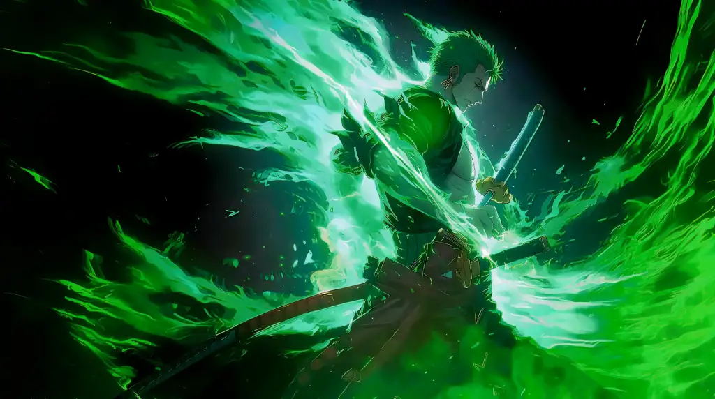 Download Green Aura Roronoa Zoro Live Wallpaper