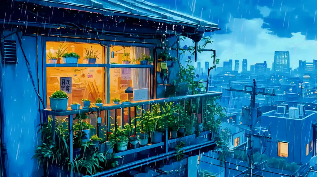 Download Raining in Japan Live Wallpaper