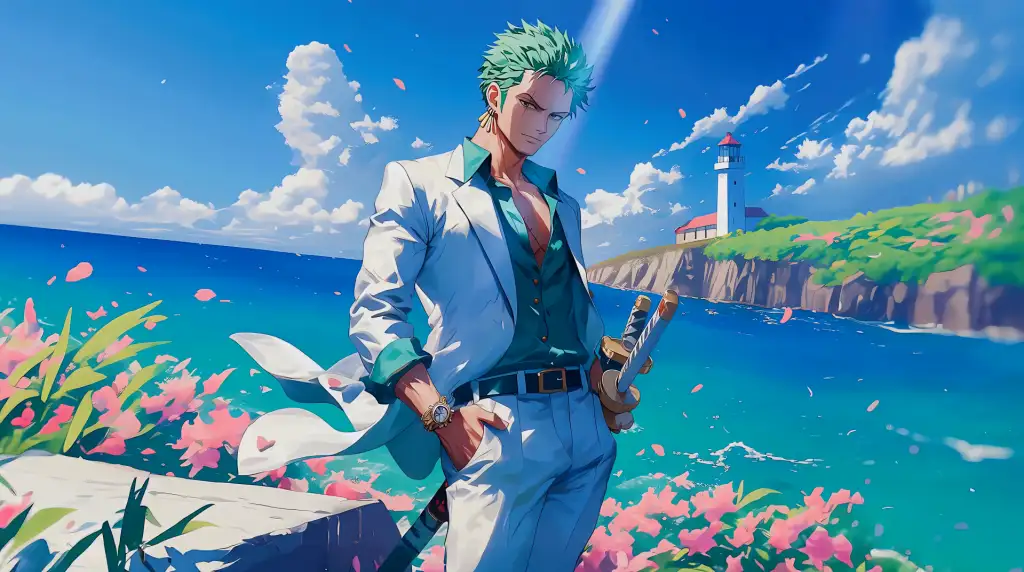 Download Zoro With White Suit Live Wallpaper