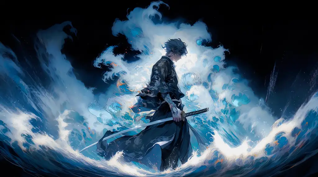 Download Samurai on Ocean Waves Live Wallpapers