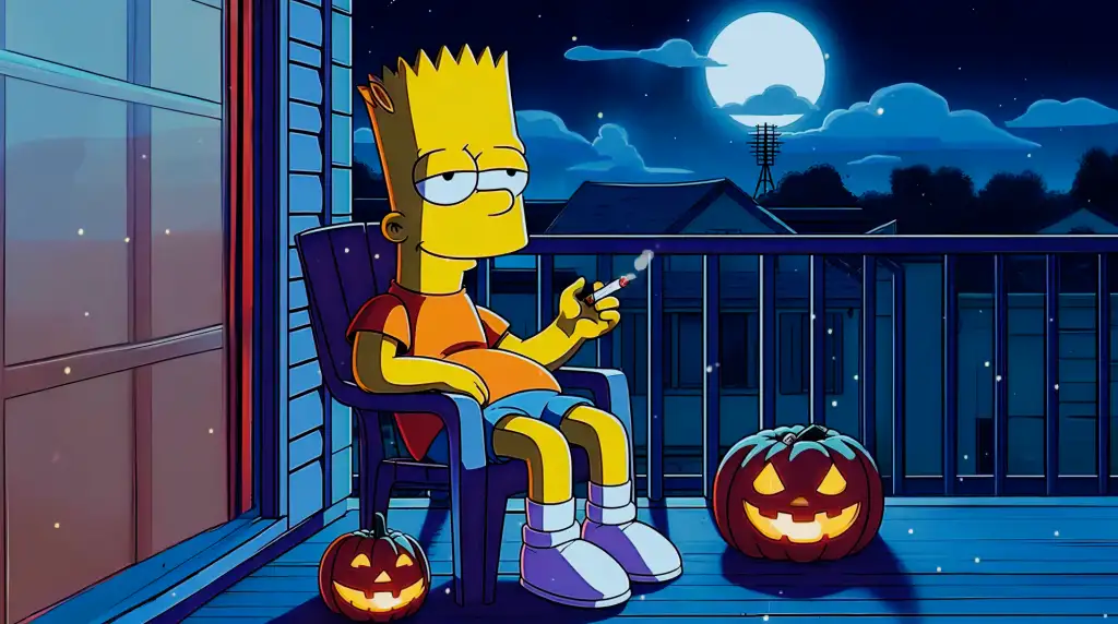 Bart Halloween Chill Smoke Live Wallpaper - DesktopHut