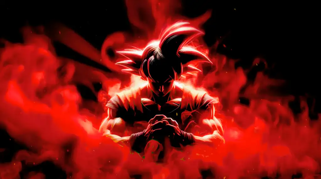 Download Goku In Red Mist - Live Wallpaper