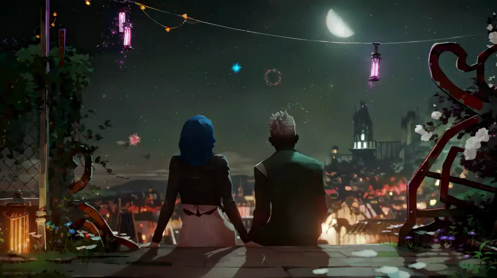 Download Powder And Ekko Watching Fireworks - Live Wallpaper