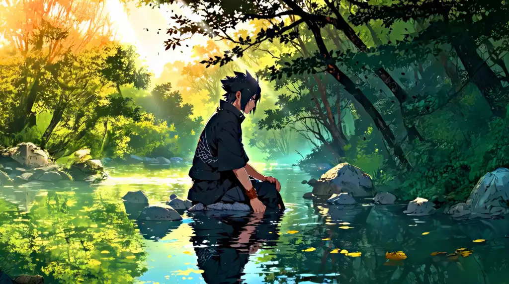 Download Sasuke by the Serene River Live Wallpaper