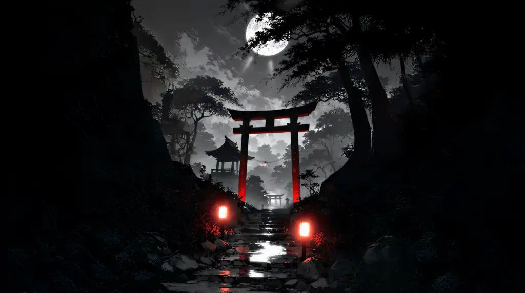 Download Black and White - Red Torii Gate Live Wallpaper