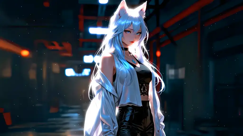 Download Silver-Haired Nekomusume Live Wallpaper