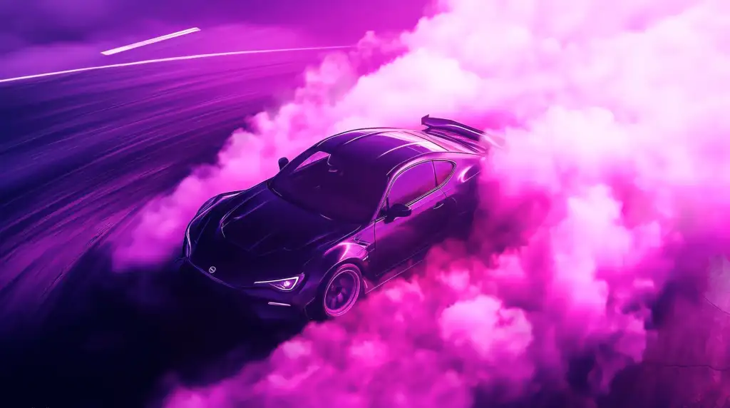 Download Purple & Pink: Car in Smoke Live Wallpaper