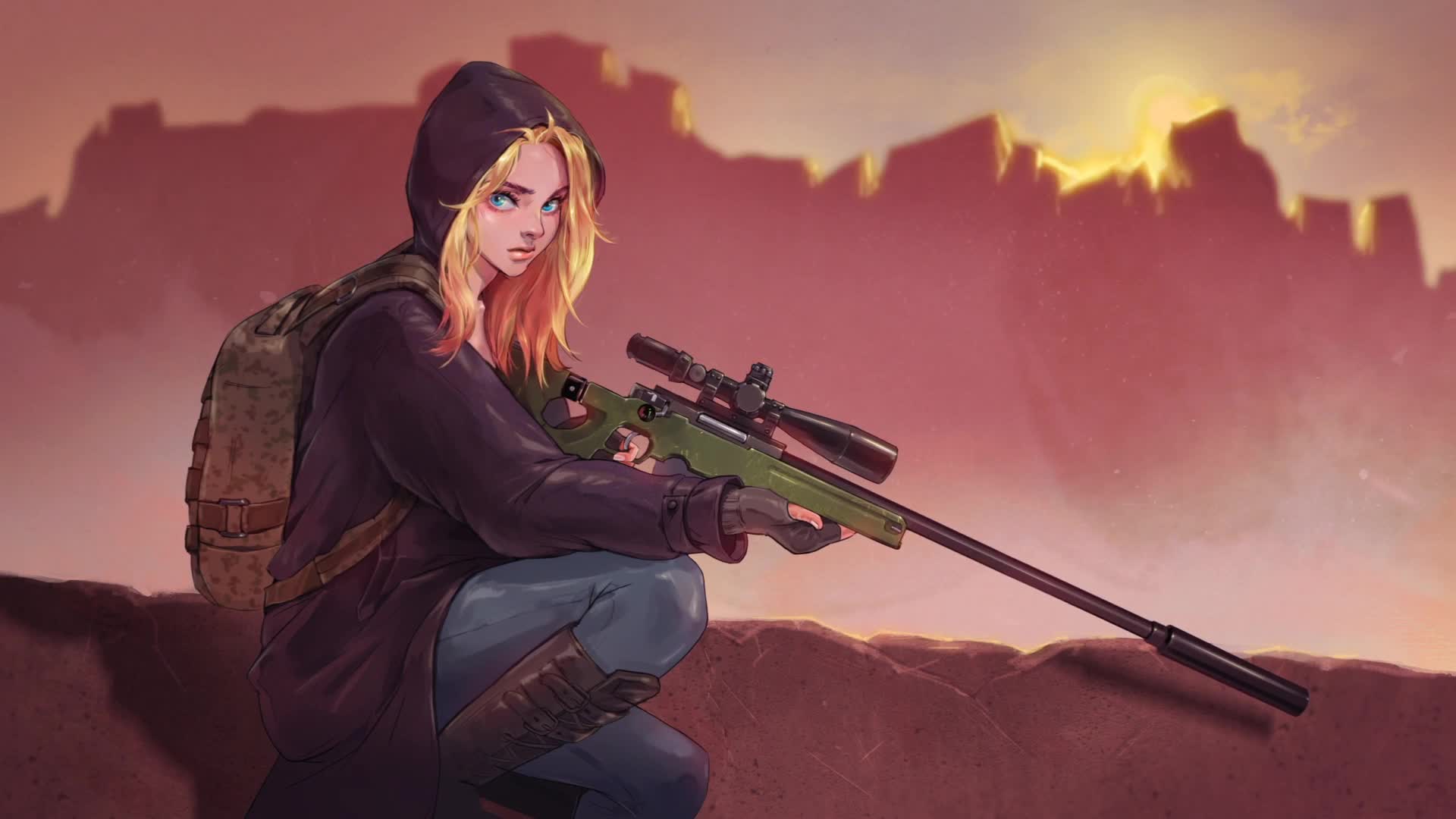 Download Pubg Girl With Sniper Rifle Live Wallpaper