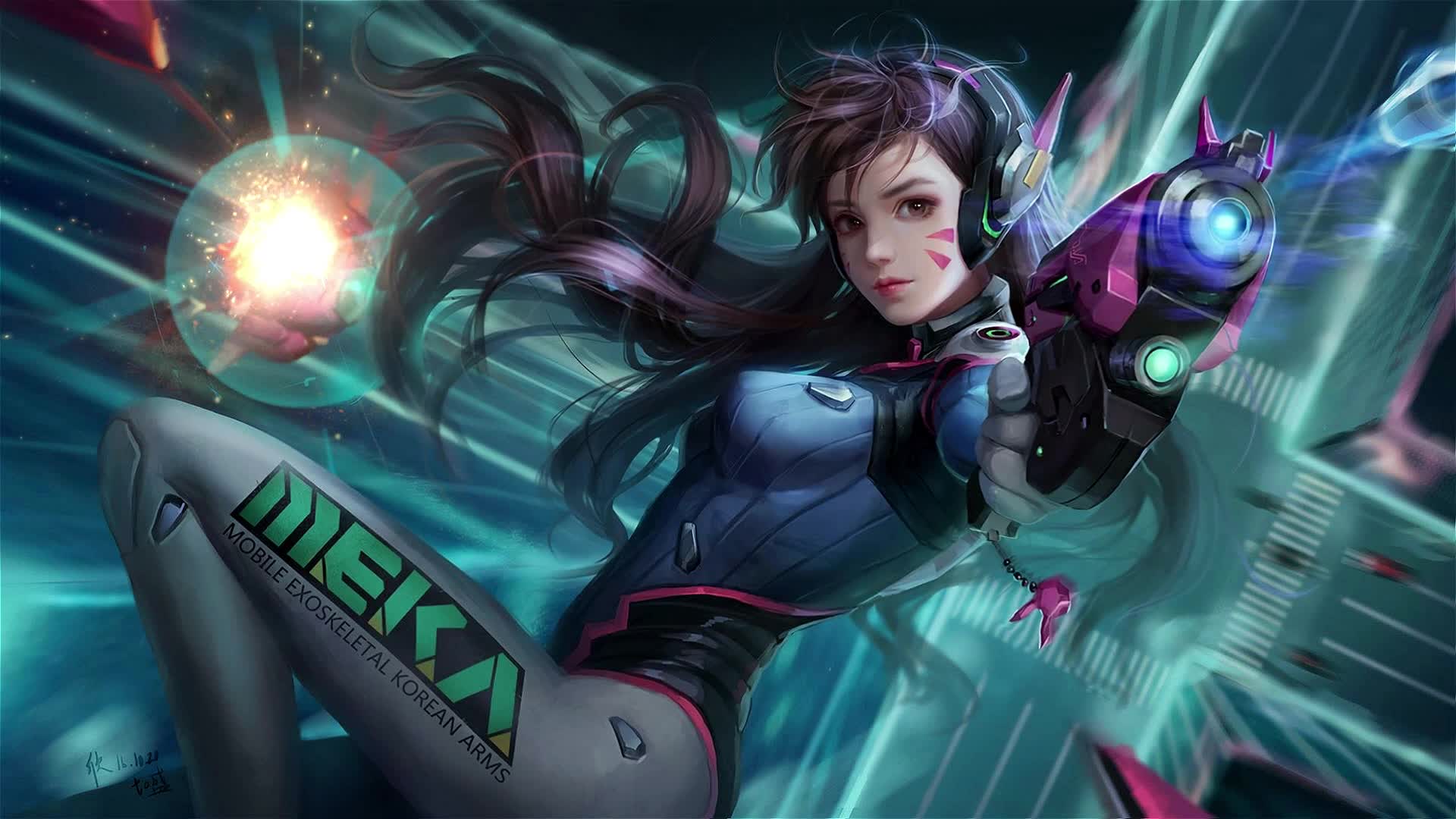 Download Falling DvA Overwatch Animated Wallpaper