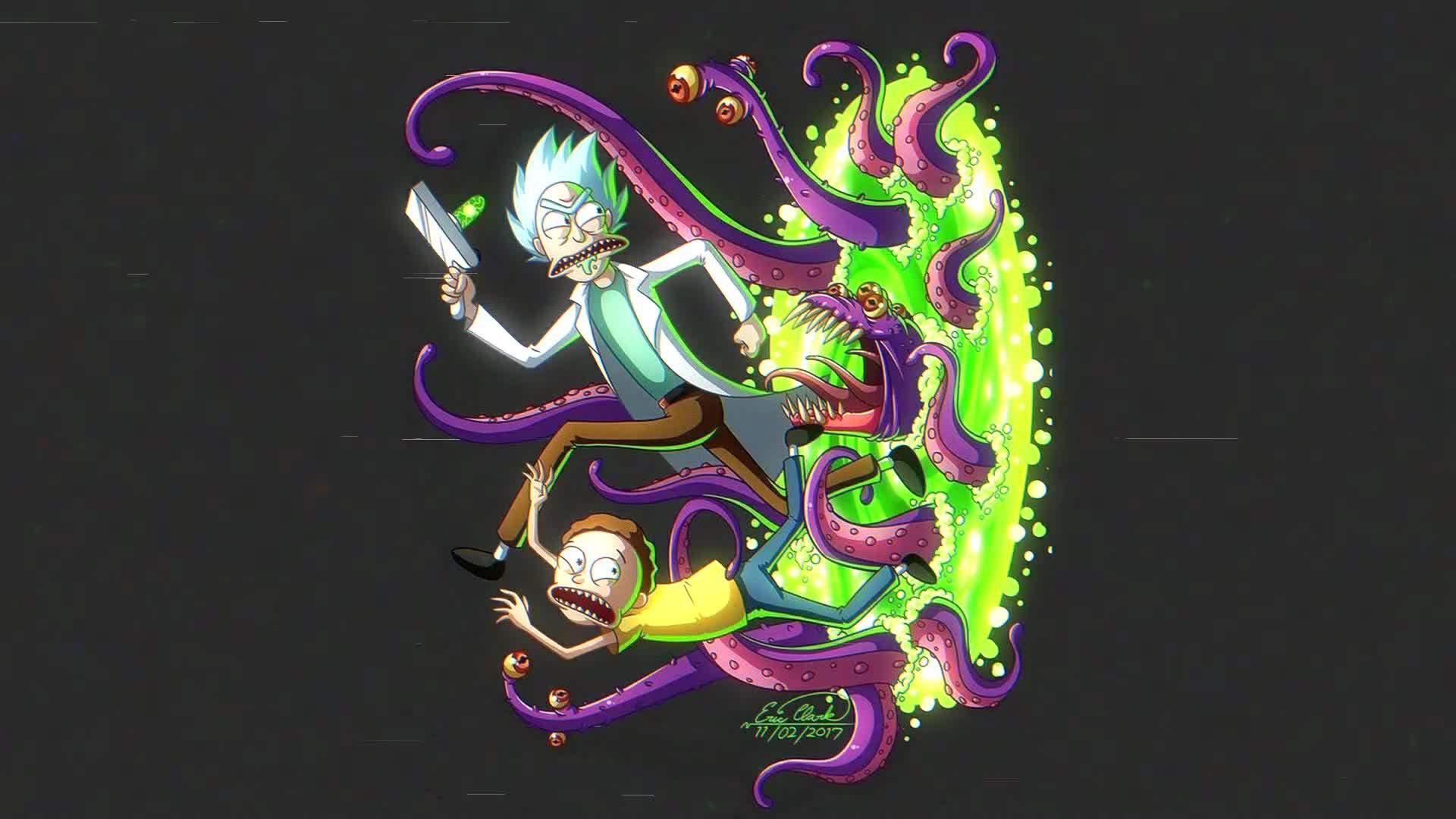 Download Rick and Morty Monster From Portal Live Wallpaper