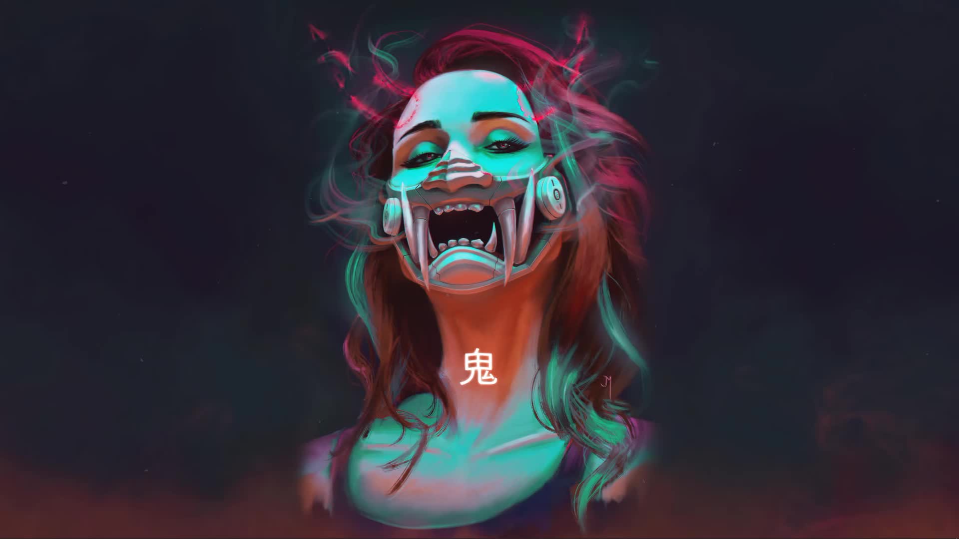 Download Ghost 鬼 Artwork by Jari Melgen Animated by flu Live Wallpaper