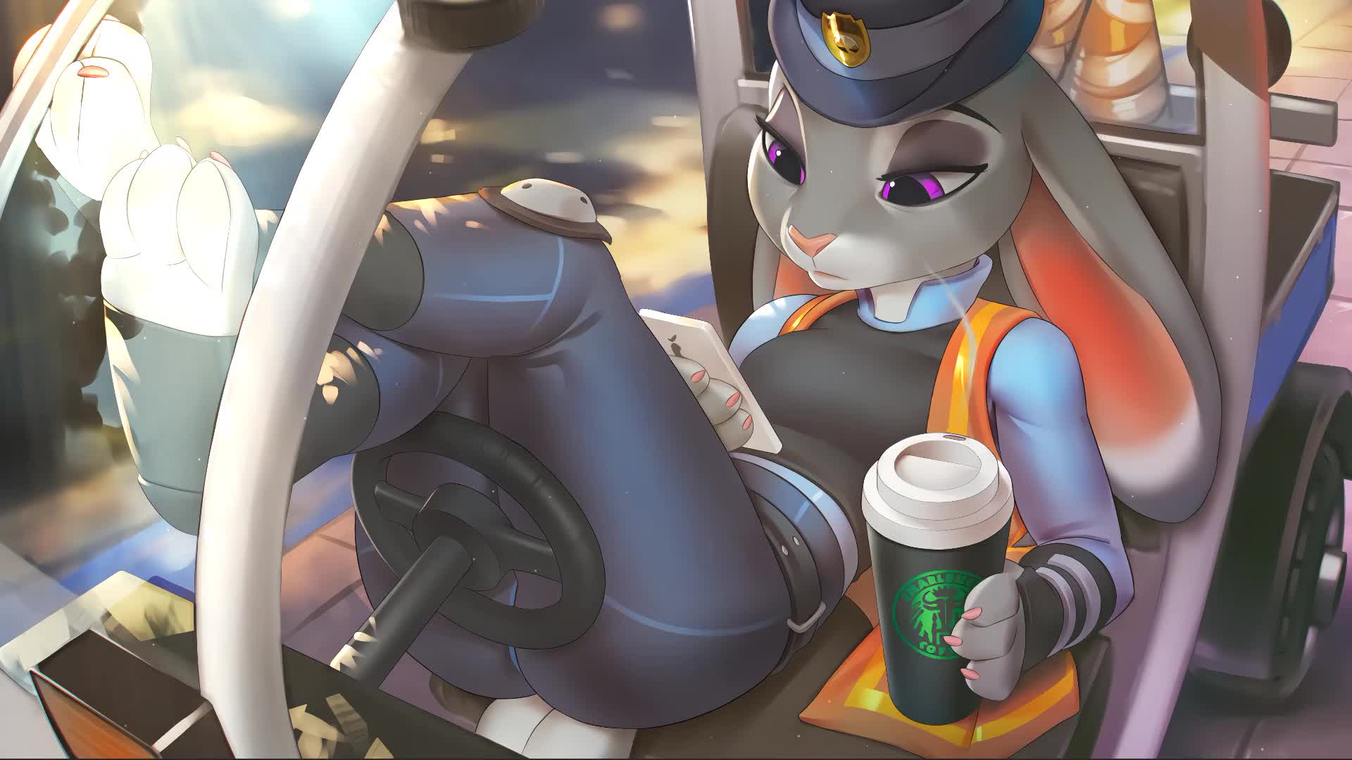 Download Zootopia Judy Hopps Coffe Break Cartoon Live Wallpaper