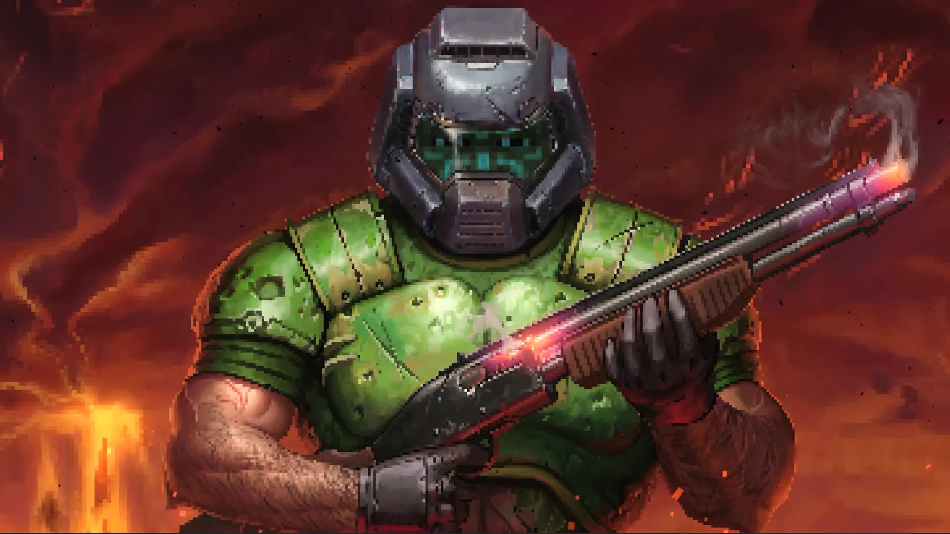 Download Doom Marine Doom Original Game Pixel Live Wallpaper