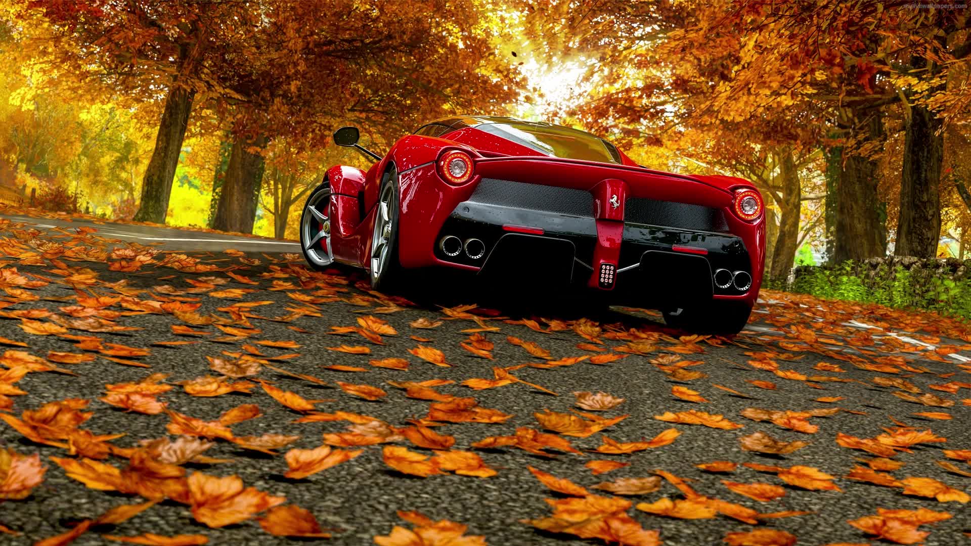 Download PC Animated Ferrari Autumn Live Wallpaper