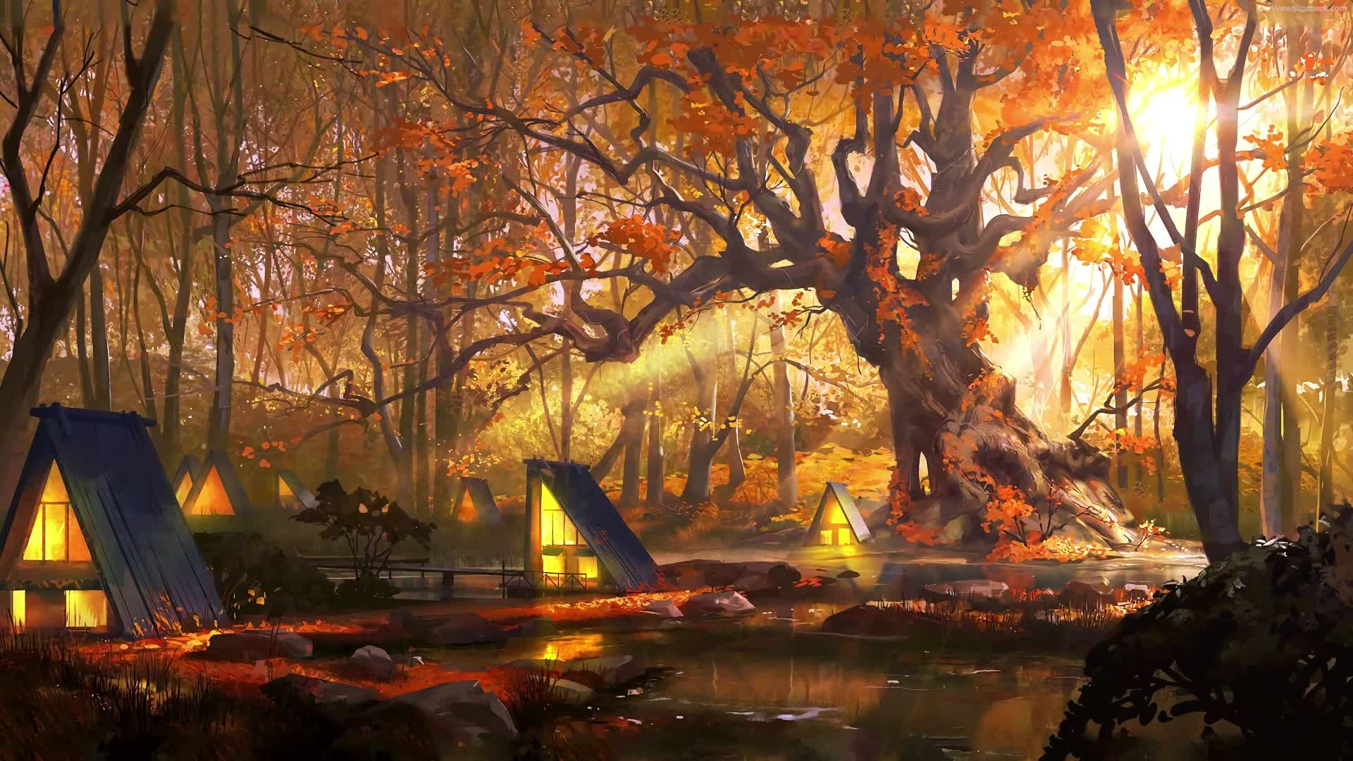 Download PC Animated Forest Cabins Live Wallpaper