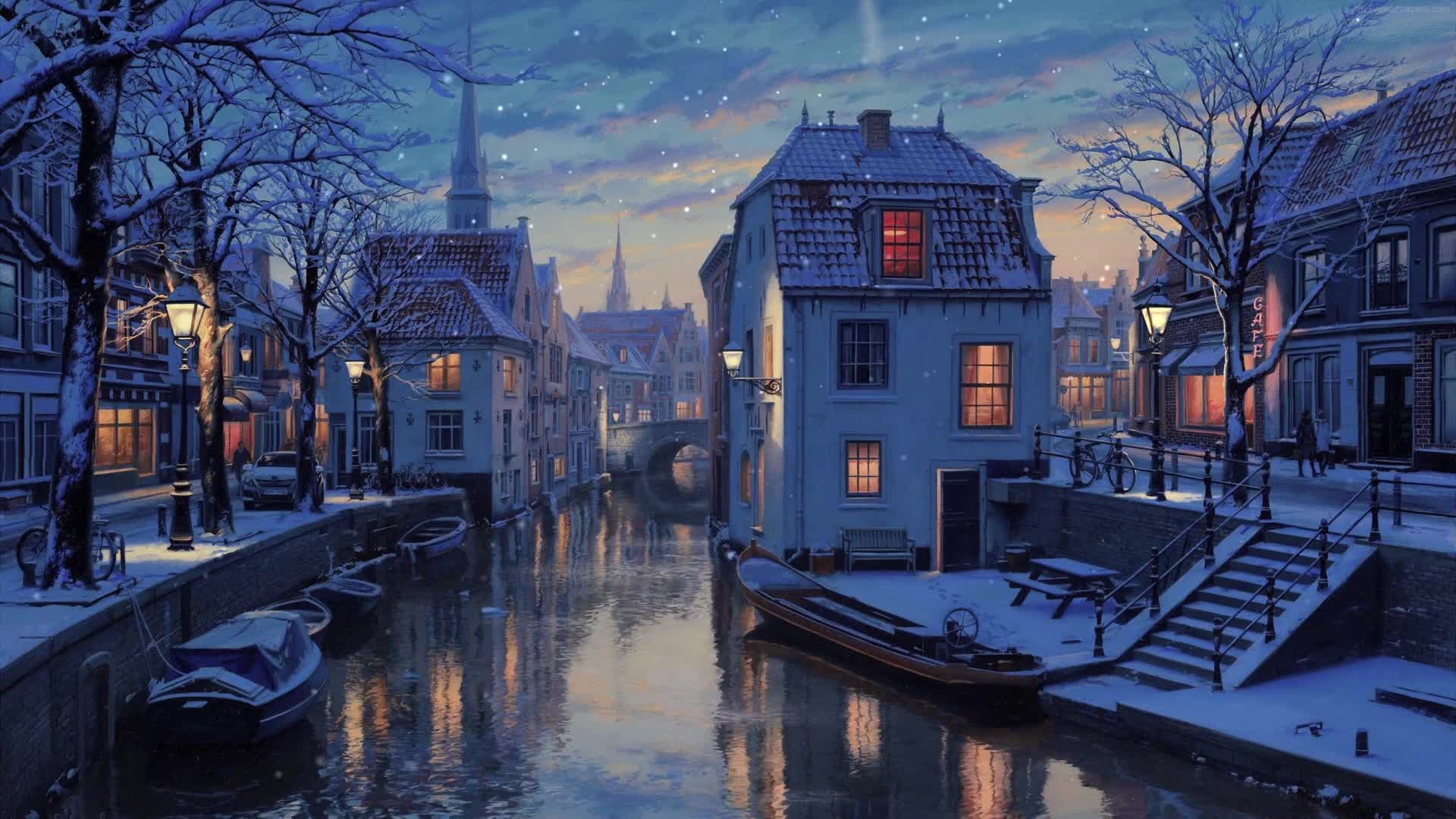 Download PC Animated Snowing Quiet Evening Live Wallpaper