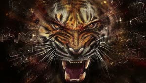 Download PC Animated Tiger Glass Shatter Live Wallpaper
