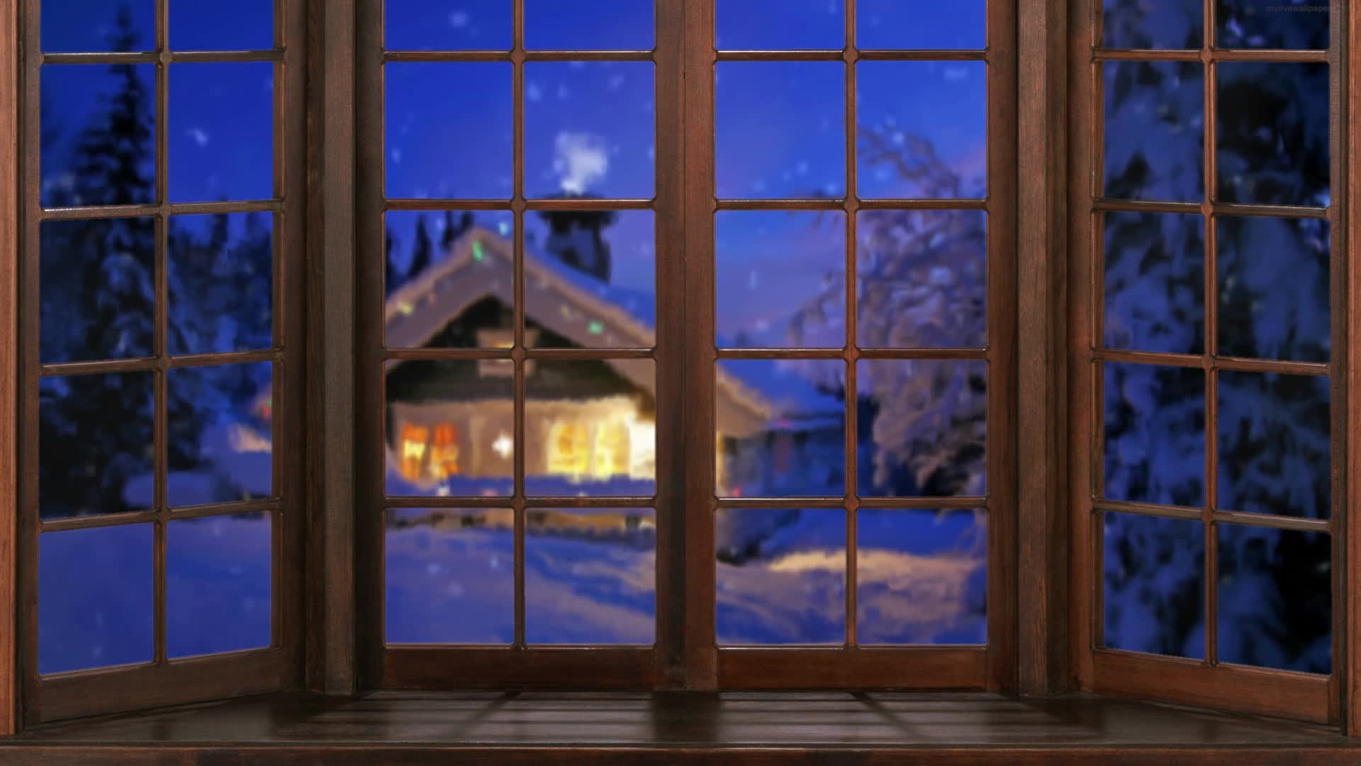 Download PC Snow Cottage HD Live Wallpaper