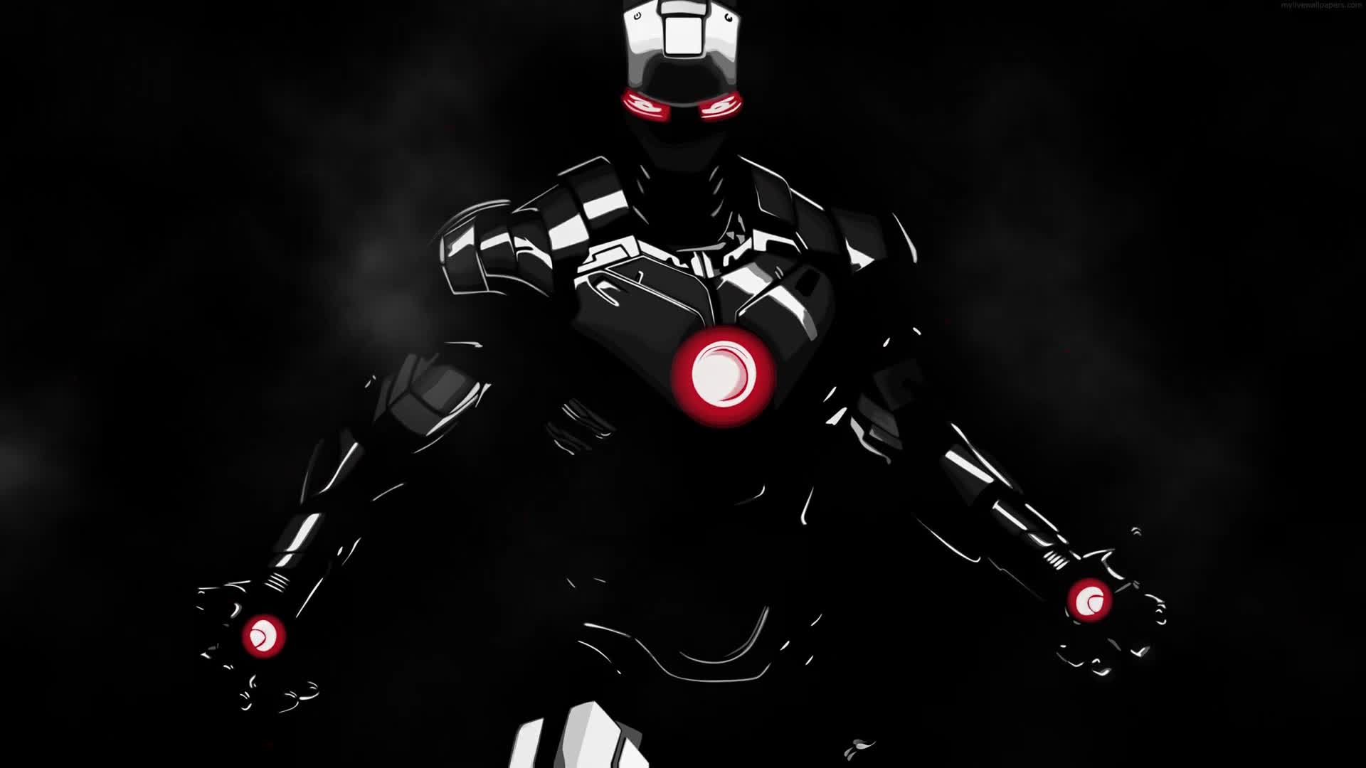 Download Cool Iron Man Black Suit 4K Live Wallpaper