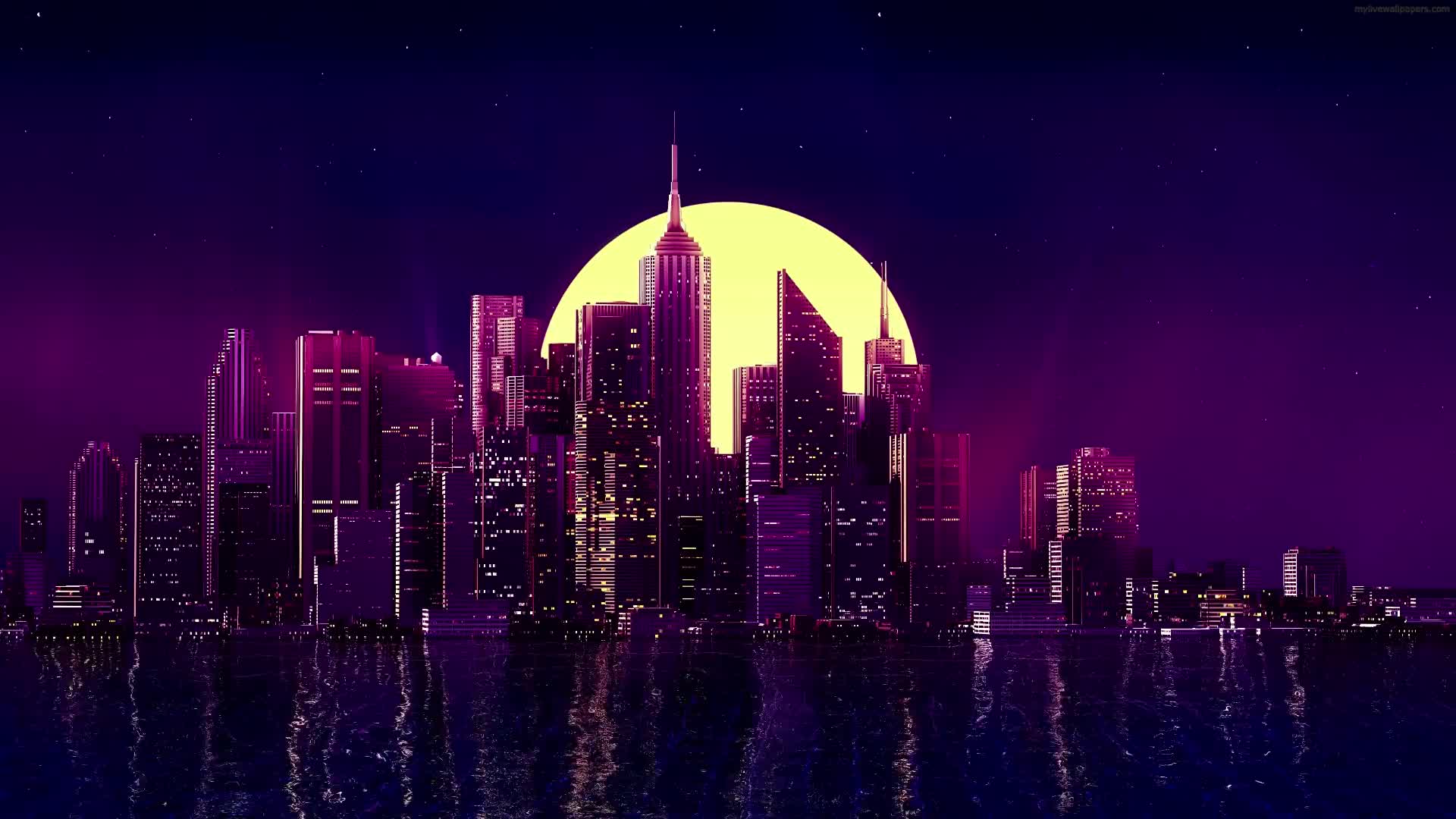 Download PC Reflection Night City live wallpaper