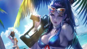Download PC Widowmaker at the Beach OW Live Wallpaper Free
