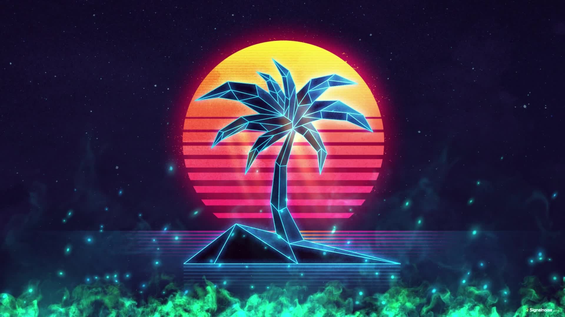 Download PC Retro Palm Tree Live Wallpaper Free