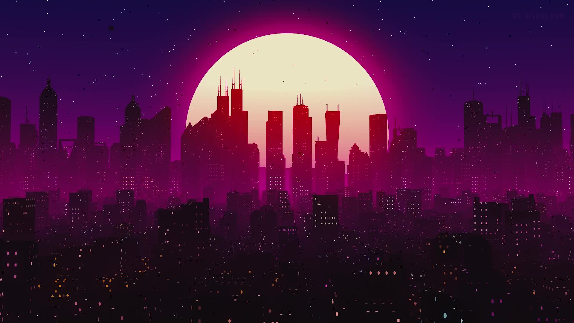 Download PC  Synthwave Skyline Live Wallpaper Free