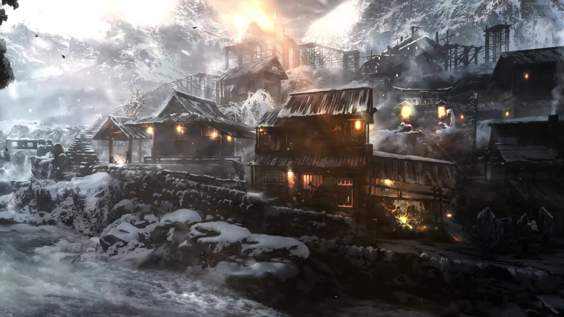 Download PC Snowing Village Blacksmith Live Wallpaper Free