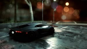 Download PC Black Lamborghini Rain 1 Live Wallpaper Free