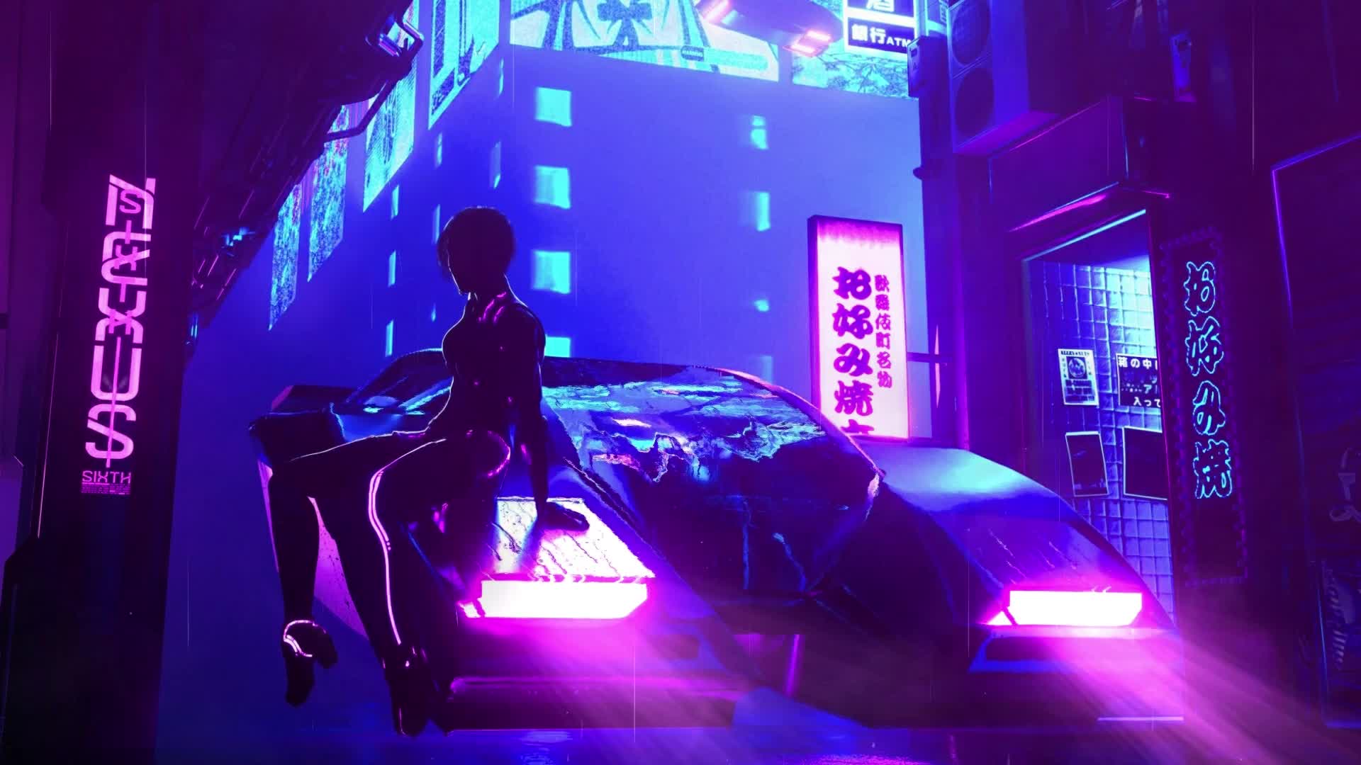 Download PC Futuristic Cyberpunk Neon Art Live Wallpaper Free