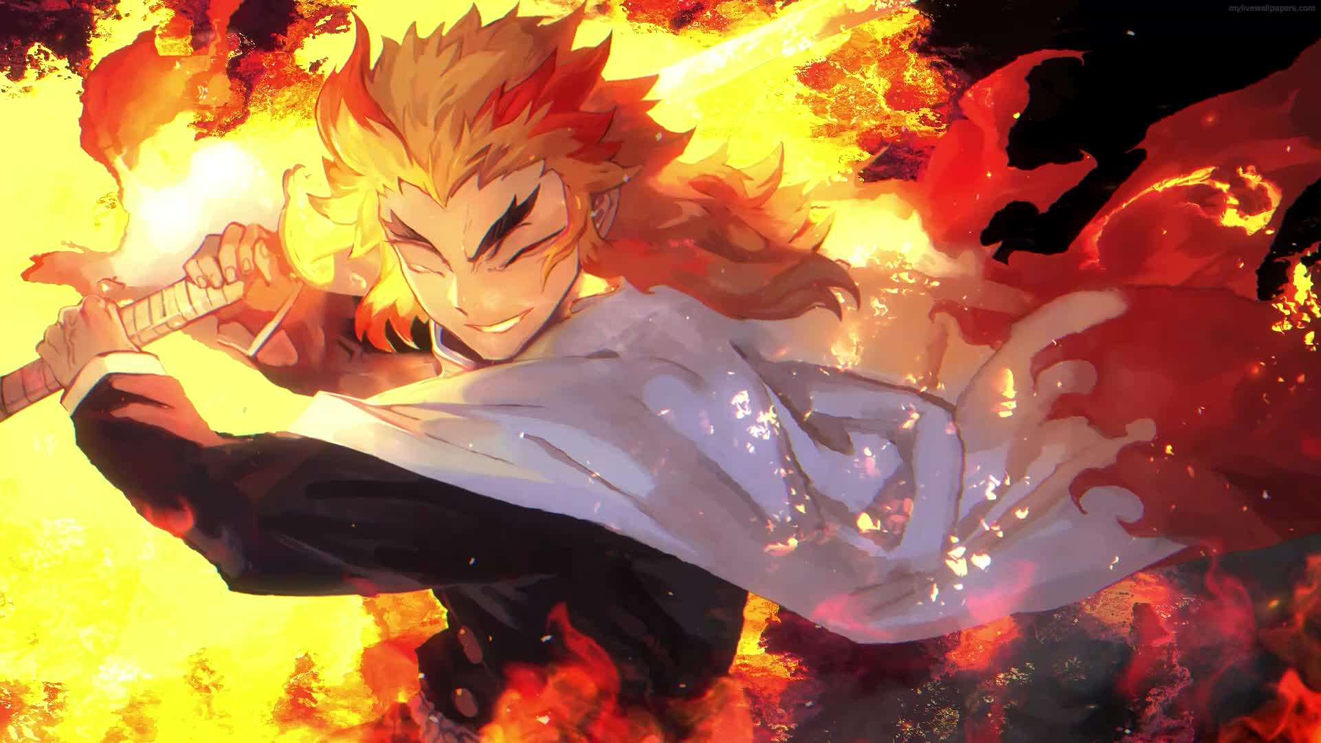 Download PC Kyojuro Rengoku Flames Live Wallpaper Free