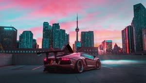 Download PC Lamborghini Evening City 4K Live Wallpaper Free