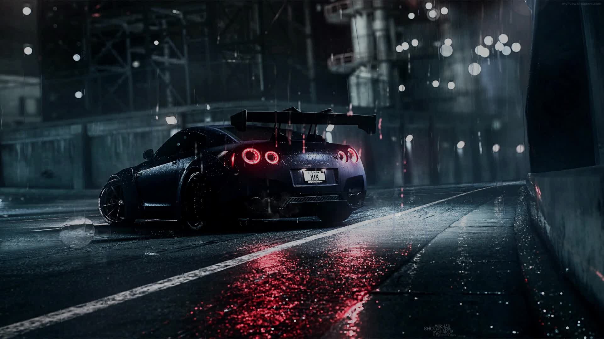 Download PC  Nissan GTR Rain Live Wallpaper Free