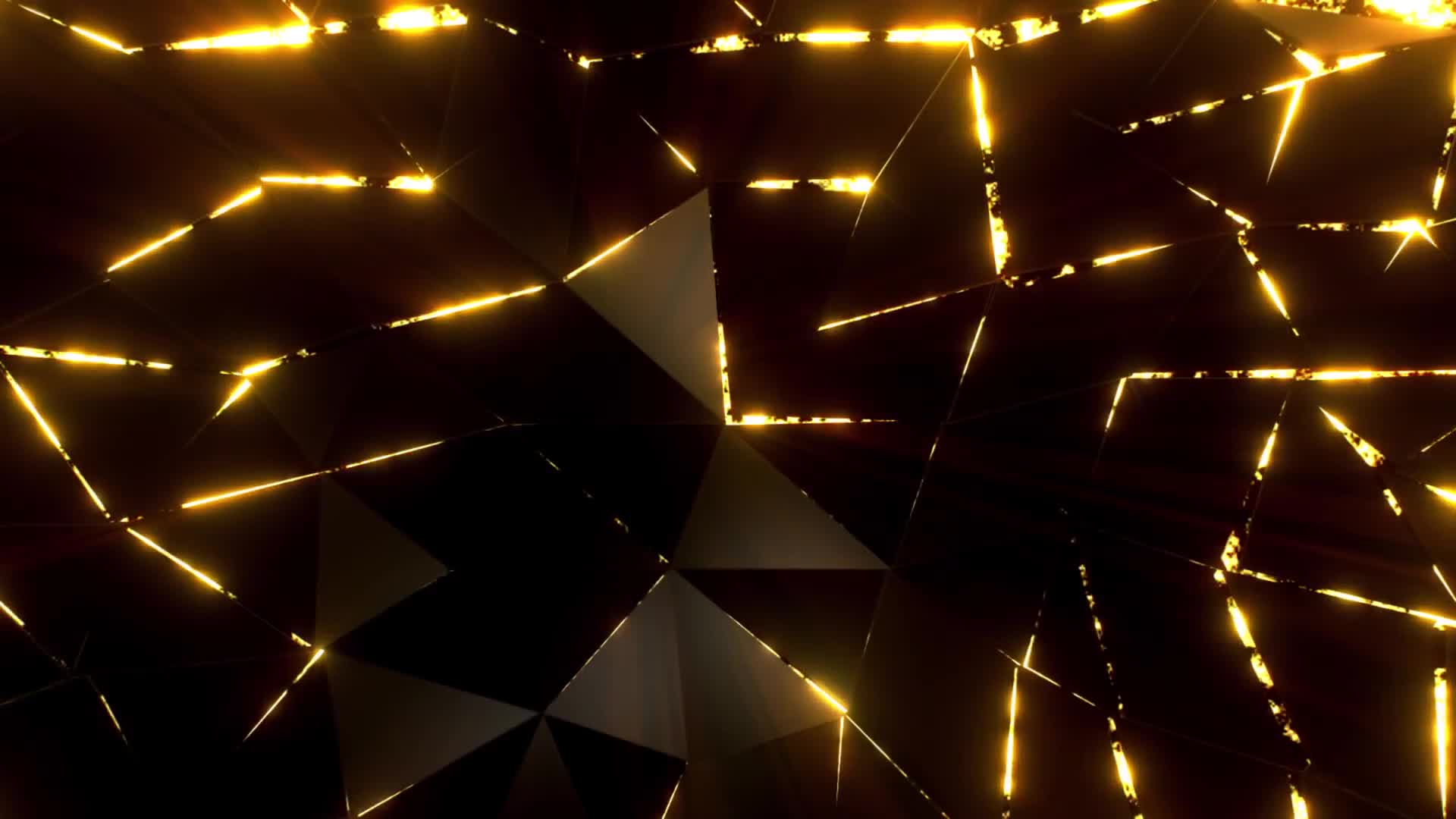 Download Geometric Neon Gold Triangular Live Wallpaper