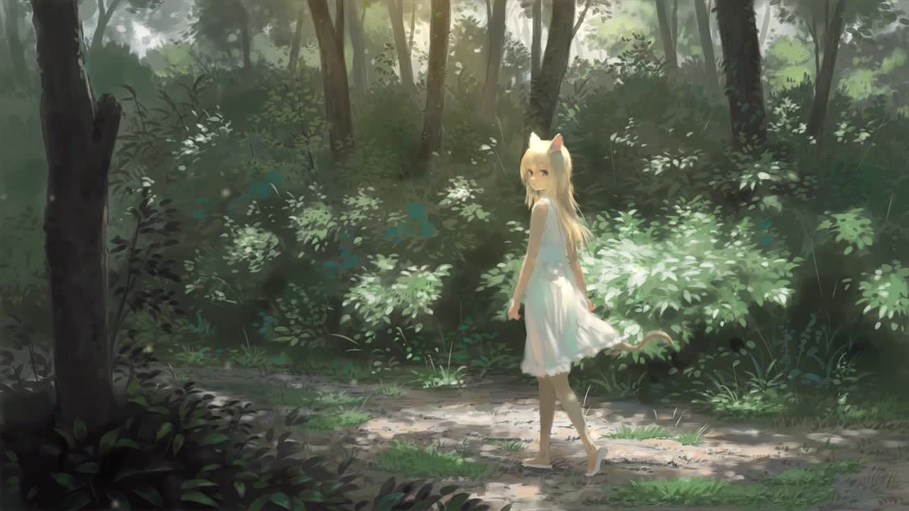 Download Loli Neko In A Forest HD Live Wallpaper For PC