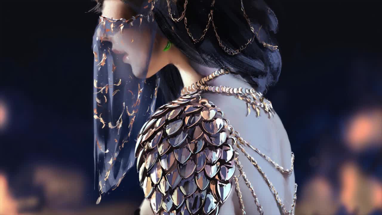 Download Fantasy Girl Wearing Veil Mask Ghostblade HD Live Wallpaper For PC