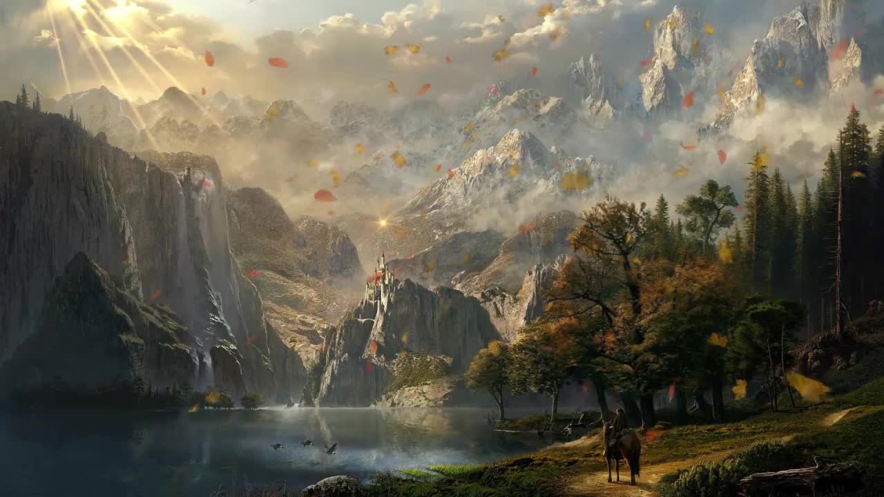 Download Sunset On Fantasy Castle HD Live Wallpaper For PC