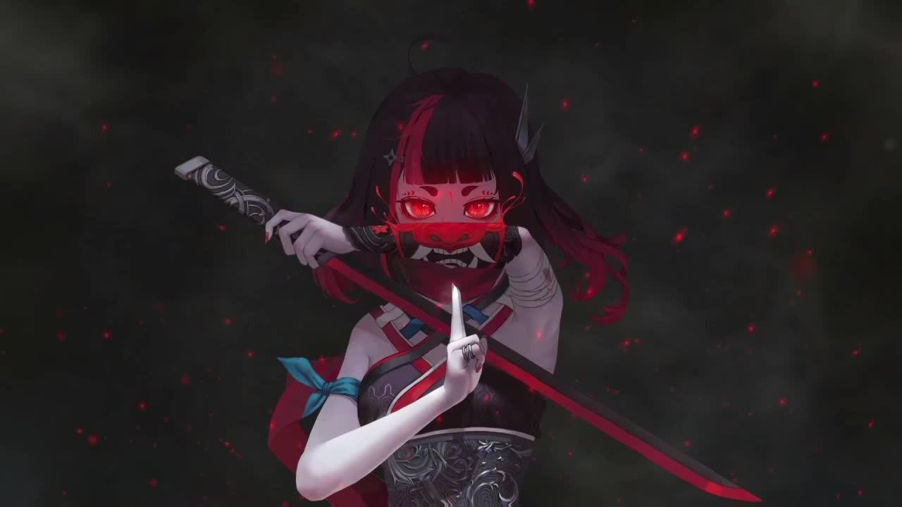 Download Ninja Anime Girl Oni Mask HD Live Wallpaper For PC