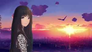 Download Anime Girl Sunset HD Live Wallpaper For PC